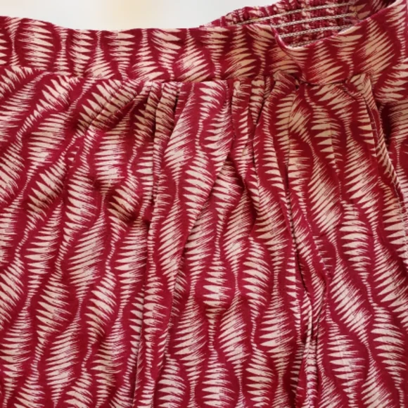 Anthropologie faux wrap fitted waist mini skirt, medium, red - Picture 4 of 11